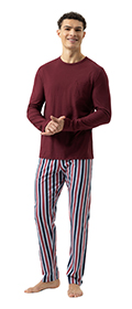Mey Anzug lang RED´N BLUE STRIPES