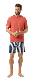 Mey Pyjama kurz Bold Coral Stripes